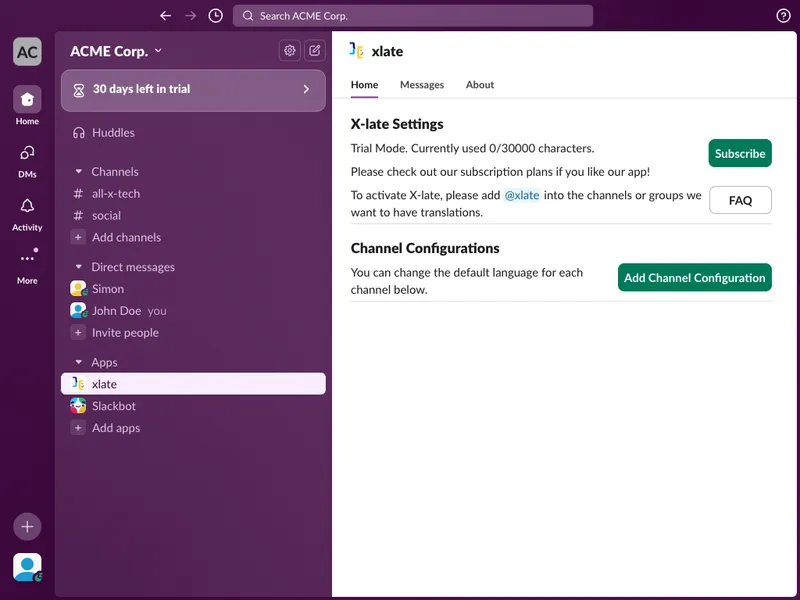 Vorbee privacy settings and trial mode