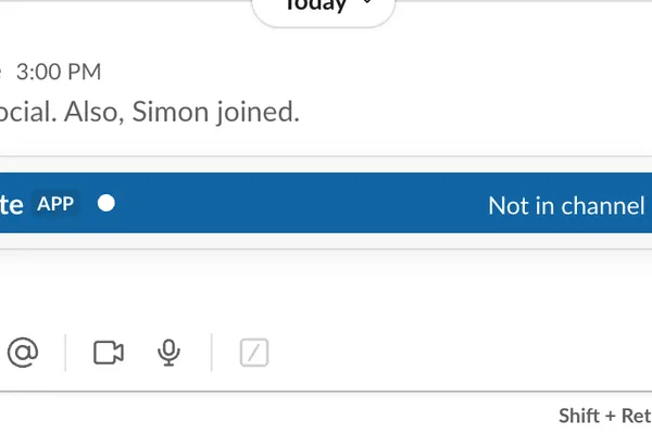 Adding Vorbee to a Slack channel with /invite @vorbee command