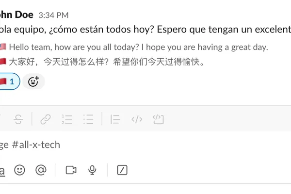 Vorbee showing automatic translation with original Spanish message and English translation
